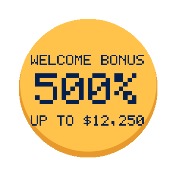 Welcome bonus up to 500% up to $12,250.